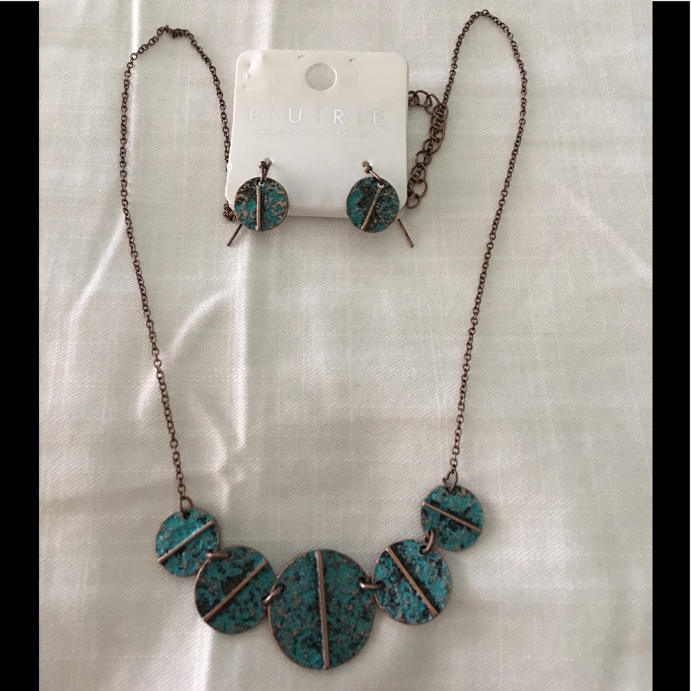 NWT Copper Necklace and earring set
